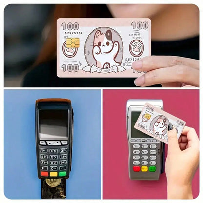 4Pcs Cute Cat Pattern PVC Credit Card Holders – Fits Bank, Debit, Transportation & Room Key Cards, Back to School Supplies