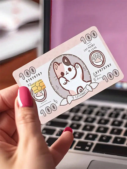 4Pcs Cute Cat Pattern PVC Credit Card Holders – Fits Bank, Debit, Transportation & Room Key Cards, Back to School Supplies