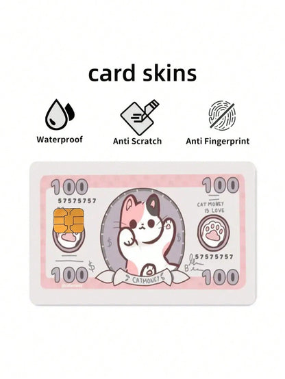 4Pcs Cute Cat Pattern PVC Credit Card Holders – Fits Bank, Debit, Transportation & Room Key Cards, Back to School Supplies