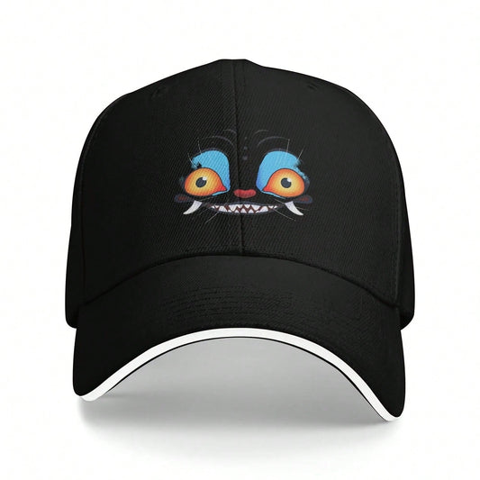 K-Pop Demon Hunters Blue Tiger Derpy Baseball Cap — Street Style Trucker Hat with Sunscreen Print (Outdoor / Gym)