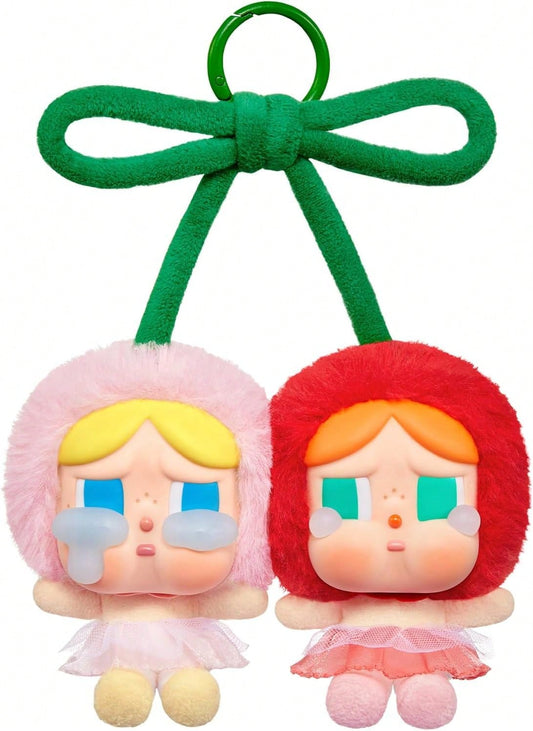 Pop Mart 100% Authentic Crybaby Crying For Love Series-Vinyl Plush Hanging Card (Love You Cherry Much), Holiday Birthday Gifts For Girls And Boys, Emotional Gift, Back To School Gift, Kawaii Room Decor