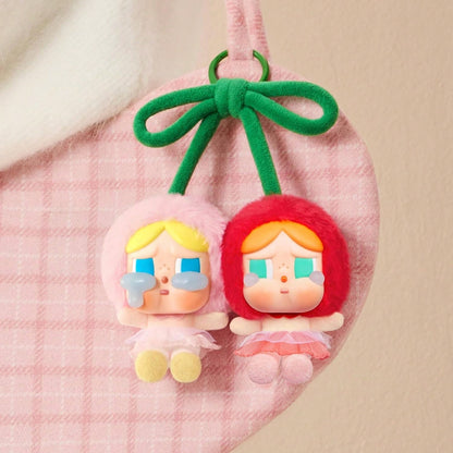 Pop Mart 100% Authentic Crybaby Crying For Love Series-Vinyl Plush Hanging Card (Love You Cherry Much), Holiday Birthday Gifts For Girls And Boys, Emotional Gift, Back To School Gift, Kawaii Room Decor