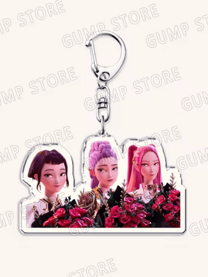 6/8-Pack Popular K-Pop TV Keychains — Rumi, Zoey & Jinu Enamel Bag Charms | Cute Keyrings for Fans, Friends & Gifts