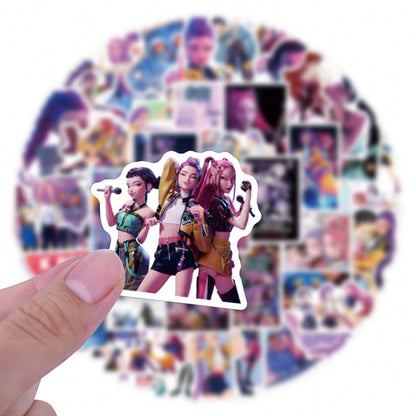55-Pack K-Pop Demon Hunters Graffiti Stickers — Cute Cartoon Aesthetic Vinyl Decals (Waterproof) for Laptops, Phones, Water Bottles, Skateboards & Gifts