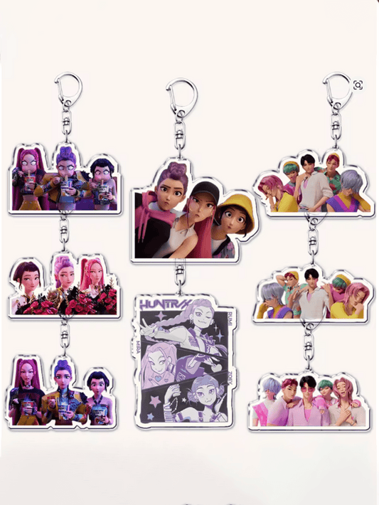 6/8-Pack Popular K-Pop TV Keychains — Rumi, Zoey & Jinu Enamel Bag Charms | Cute Keyrings for Fans, Friends & Gifts