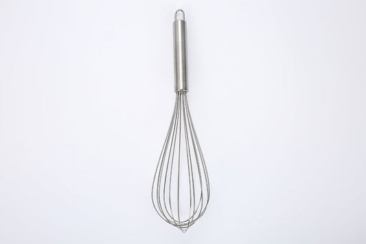 12-Inch Stainless Steel Whisk with Loop for Hanging, Silver