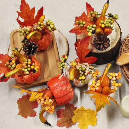 Fall Decorations for Home-6Pcs Mini Pumpkins & 2Pcs Gourds, 30Pcs Autumn Leaves & 10Pcs Acorns, 2Pcs Pinecones Centerpiece Set -Thanksgiving Harvest Decor for Table, Mantel, Party Backdrop