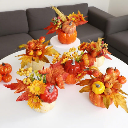 Fall Decorations for Home-6Pcs Mini Pumpkins & 2Pcs Gourds, 30Pcs Autumn Leaves & 10Pcs Acorns, 2Pcs Pinecones Centerpiece Set -Thanksgiving Harvest Decor for Table, Mantel, Party Backdrop