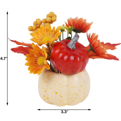 Fall Decorations for Home-6Pcs Mini Pumpkins & 2Pcs Gourds, 30Pcs Autumn Leaves & 10Pcs Acorns, 2Pcs Pinecones Centerpiece Set -Thanksgiving Harvest Decor for Table, Mantel, Party Backdrop