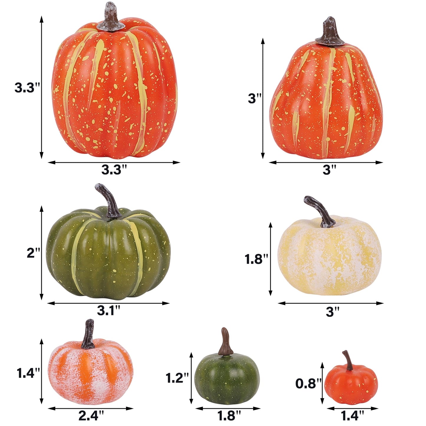 Fall Decorations for Home-6Pcs Mini Pumpkins & 2Pcs Gourds, 30Pcs Autumn Leaves & 10Pcs Acorns, 2Pcs Pinecones Centerpiece Set -Thanksgiving Harvest Decor for Table, Mantel, Party Backdrop
