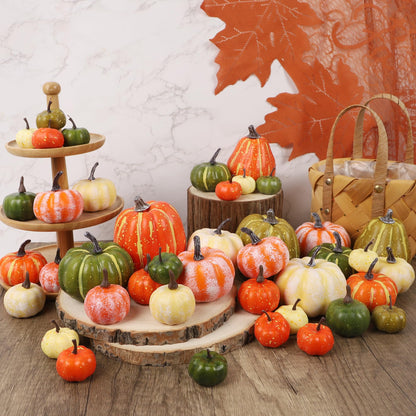 Fall Decorations for Home-6Pcs Mini Pumpkins & 2Pcs Gourds, 30Pcs Autumn Leaves & 10Pcs Acorns, 2Pcs Pinecones Centerpiece Set -Thanksgiving Harvest Decor for Table, Mantel, Party Backdrop