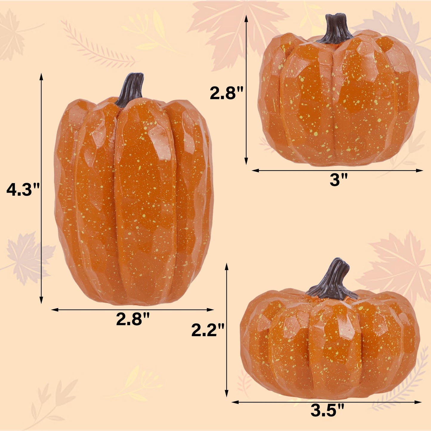 Fall Decorations for Home-6Pcs Mini Pumpkins & 2Pcs Gourds, 30Pcs Autumn Leaves & 10Pcs Acorns, 2Pcs Pinecones Centerpiece Set -Thanksgiving Harvest Decor for Table, Mantel, Party Backdrop
