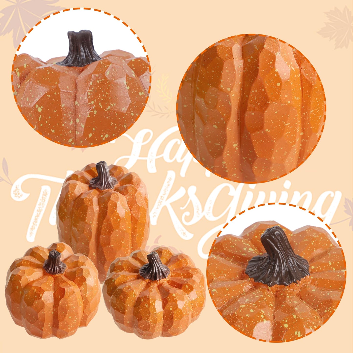 Fall Decorations for Home-6Pcs Mini Pumpkins & 2Pcs Gourds, 30Pcs Autumn Leaves & 10Pcs Acorns, 2Pcs Pinecones Centerpiece Set -Thanksgiving Harvest Decor for Table, Mantel, Party Backdrop