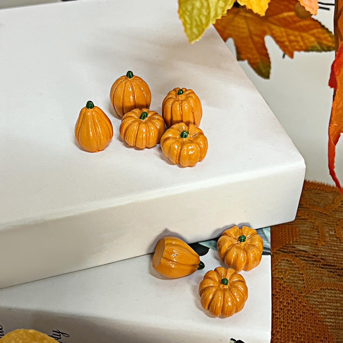 Fall Decorations for Home-6Pcs Mini Pumpkins & 2Pcs Gourds, 30Pcs Autumn Leaves & 10Pcs Acorns, 2Pcs Pinecones Centerpiece Set -Thanksgiving Harvest Decor for Table, Mantel, Party Backdrop