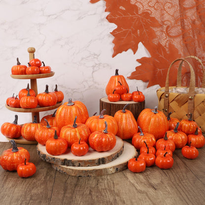 Fall Decorations for Home-6Pcs Mini Pumpkins & 2Pcs Gourds, 30Pcs Autumn Leaves & 10Pcs Acorns, 2Pcs Pinecones Centerpiece Set -Thanksgiving Harvest Decor for Table, Mantel, Party Backdrop