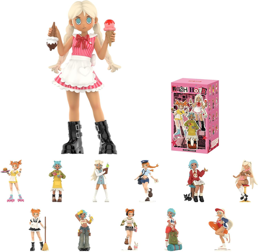 Peach Riot Rush Hour Series Figures Blind Box Figures, Random Design Action Figures Collectible Toys Home Decorations, Holiday Birthday Gifts for Girls and Boys, Single Box