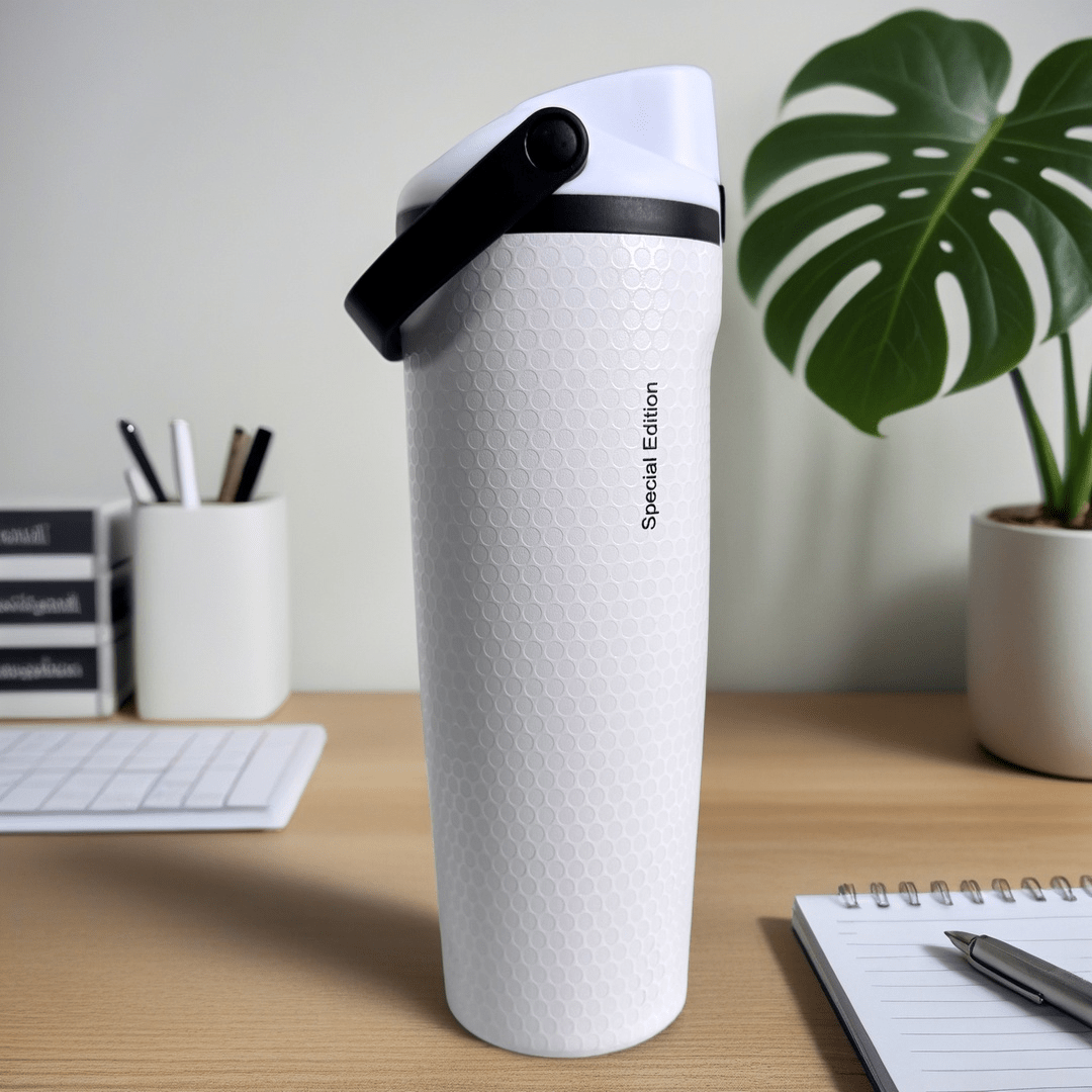 30oz Honeycomb Insulated Water Cup – Leak-Proof Vacuum Tumbler with Dual Drinking Spouts