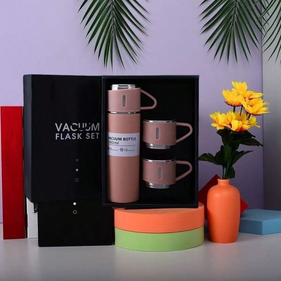 304 Stainless Steel Vacuum Insulated Cup Set – 1 Cup with 3 Lids Gift Box