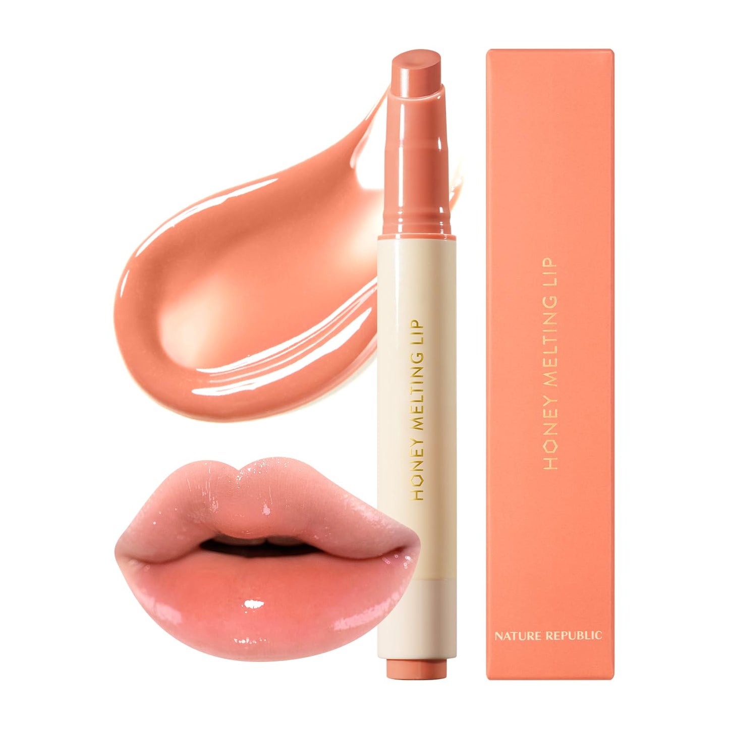 HONEY MELTING LIP (00 CHAI MILK TEA) SOFT LIP STICK Hydrating Gloss, Moisturizing Balms, Sheer Tint, Shine & Nude, Glowy Finish, Korean Make Up