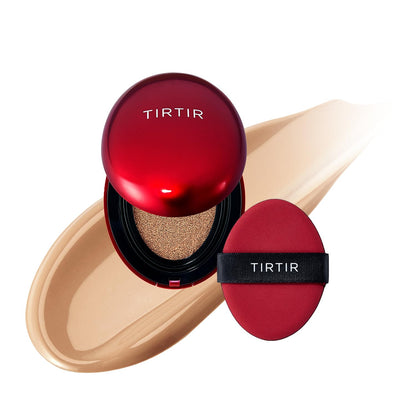 TIRTIR Red Cushion Foundation Mask Fit Full Coverage Weightless Skin Fit Satin Glow Finish Buildable