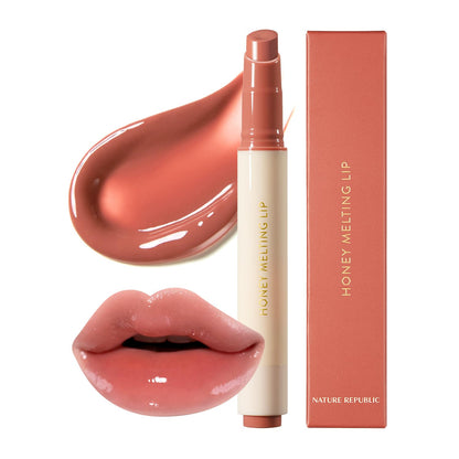 HONEY MELTING LIP (00 CHAI MILK TEA) SOFT LIP STICK Hydrating Gloss, Moisturizing Balms, Sheer Tint, Shine & Nude, Glowy Finish, Korean Make Up
