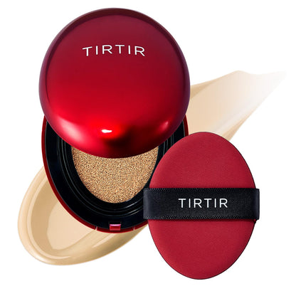 TIRTIR Red Cushion Foundation Mask Fit Full Coverage Weightless Skin Fit Satin Glow Finish Buildable