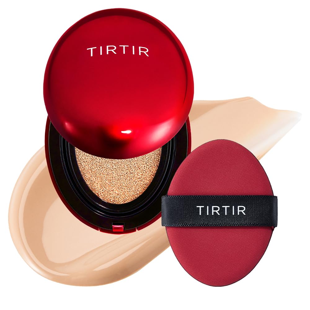 TIRTIR Red Cushion Foundation Mask Fit Full Coverage Weightless Skin Fit Satin Glow Finish Buildable
