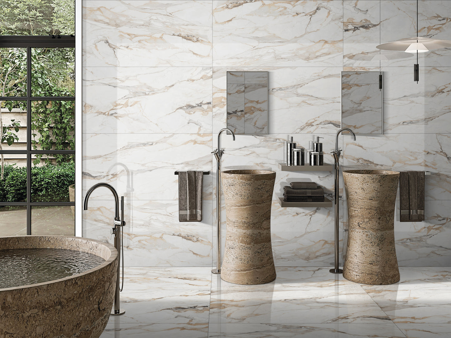 Statuario Porcshe  24x48 Porcelain Tile - Glossy