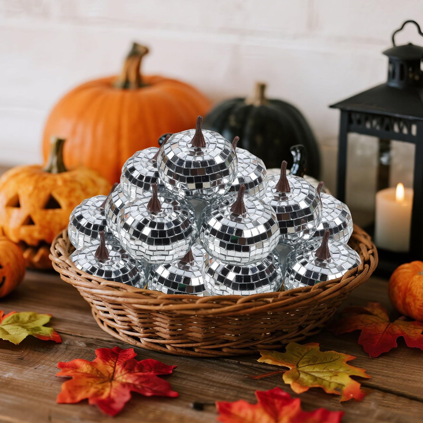 Fall Decorations for Home-6Pcs Mini Pumpkins & 2Pcs Gourds, 30Pcs Autumn Leaves & 10Pcs Acorns, 2Pcs Pinecones Centerpiece Set -Thanksgiving Harvest Decor for Table, Mantel, Party Backdrop