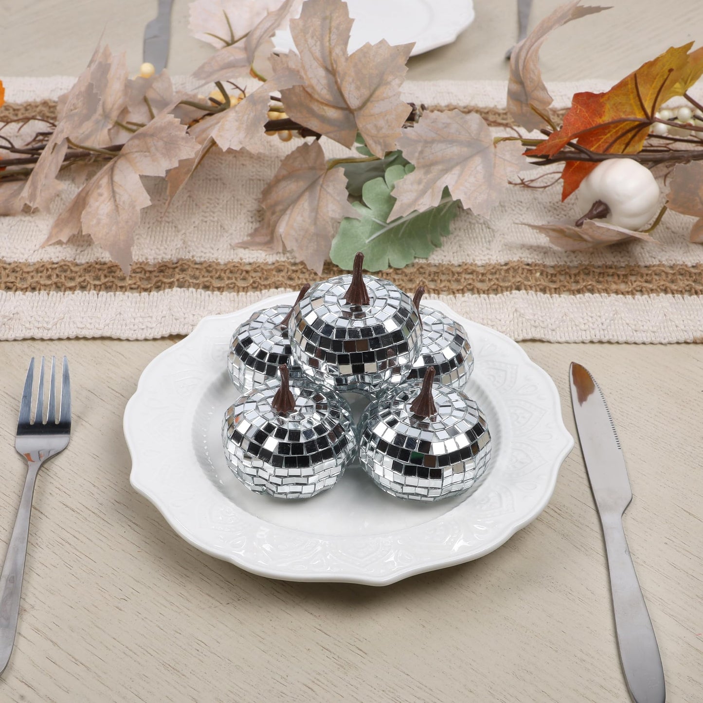 Fall Decorations for Home-6Pcs Mini Pumpkins & 2Pcs Gourds, 30Pcs Autumn Leaves & 10Pcs Acorns, 2Pcs Pinecones Centerpiece Set -Thanksgiving Harvest Decor for Table, Mantel, Party Backdrop