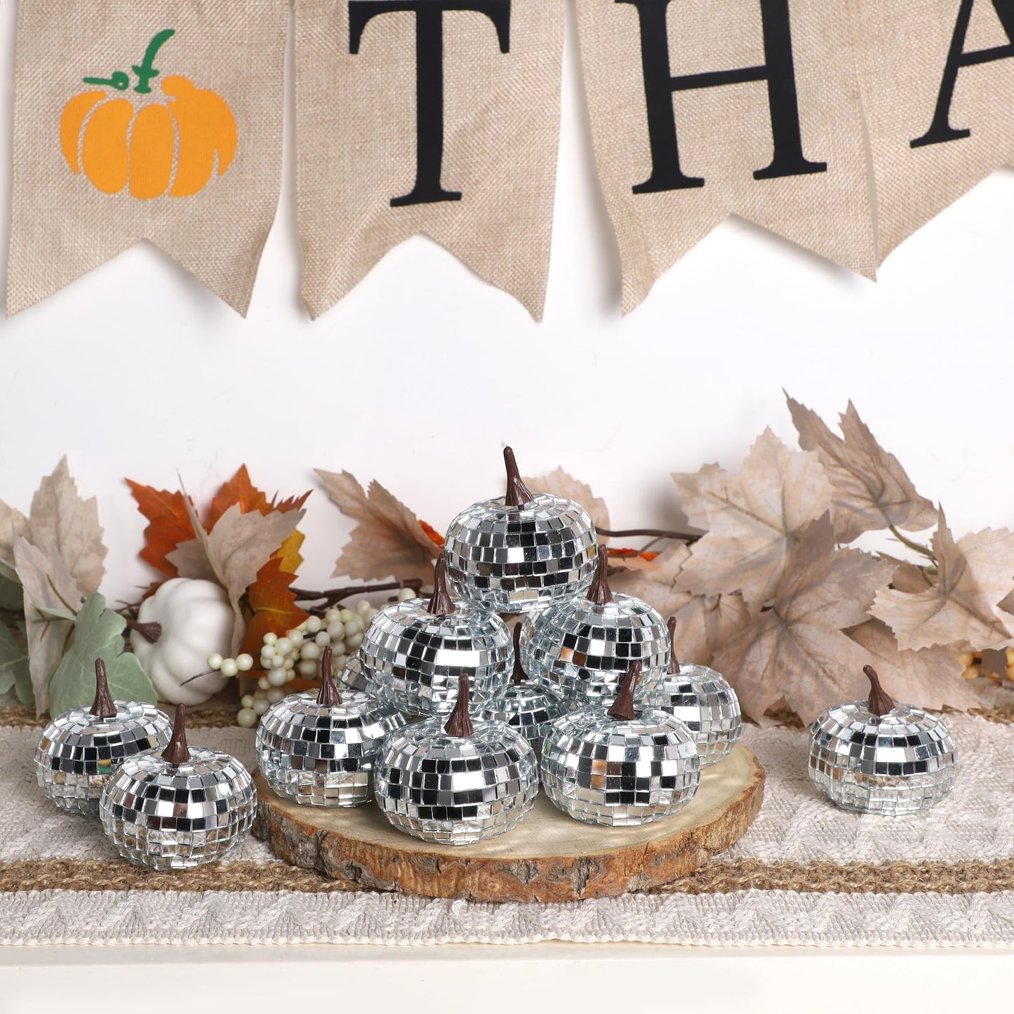Fall Decorations for Home-6Pcs Mini Pumpkins & 2Pcs Gourds, 30Pcs Autumn Leaves & 10Pcs Acorns, 2Pcs Pinecones Centerpiece Set -Thanksgiving Harvest Decor for Table, Mantel, Party Backdrop
