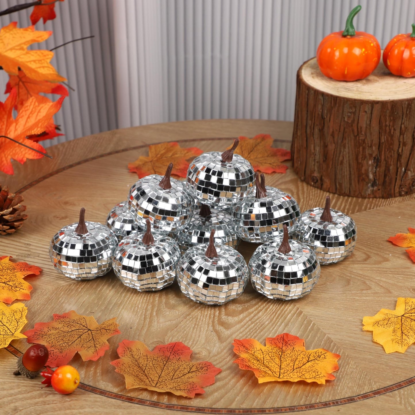 Fall Decorations for Home-6Pcs Mini Pumpkins & 2Pcs Gourds, 30Pcs Autumn Leaves & 10Pcs Acorns, 2Pcs Pinecones Centerpiece Set -Thanksgiving Harvest Decor for Table, Mantel, Party Backdrop