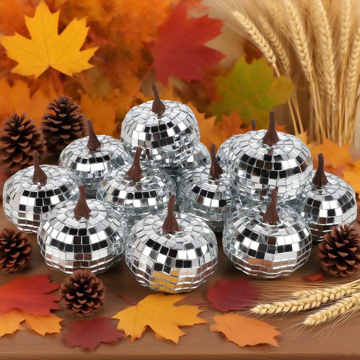 Fall Decorations for Home-6Pcs Mini Pumpkins & 2Pcs Gourds, 30Pcs Autumn Leaves & 10Pcs Acorns, 2Pcs Pinecones Centerpiece Set -Thanksgiving Harvest Decor for Table, Mantel, Party Backdrop
