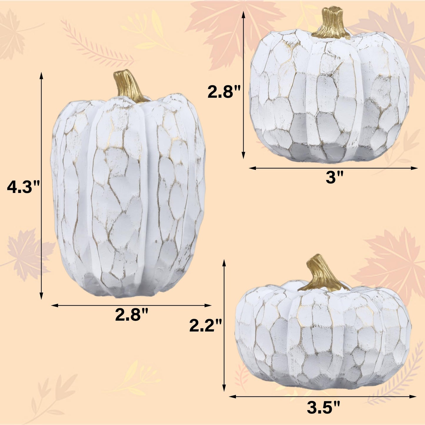 Fall Decorations for Home-6Pcs Mini Pumpkins & 2Pcs Gourds, 30Pcs Autumn Leaves & 10Pcs Acorns, 2Pcs Pinecones Centerpiece Set -Thanksgiving Harvest Decor for Table, Mantel, Party Backdrop