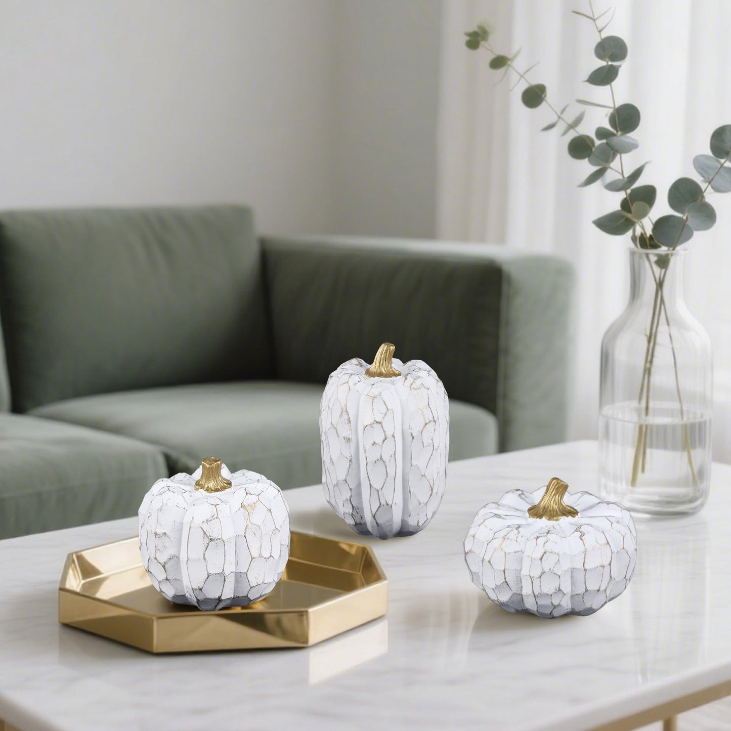 Fall Decorations for Home-6Pcs Mini Pumpkins & 2Pcs Gourds, 30Pcs Autumn Leaves & 10Pcs Acorns, 2Pcs Pinecones Centerpiece Set -Thanksgiving Harvest Decor for Table, Mantel, Party Backdrop