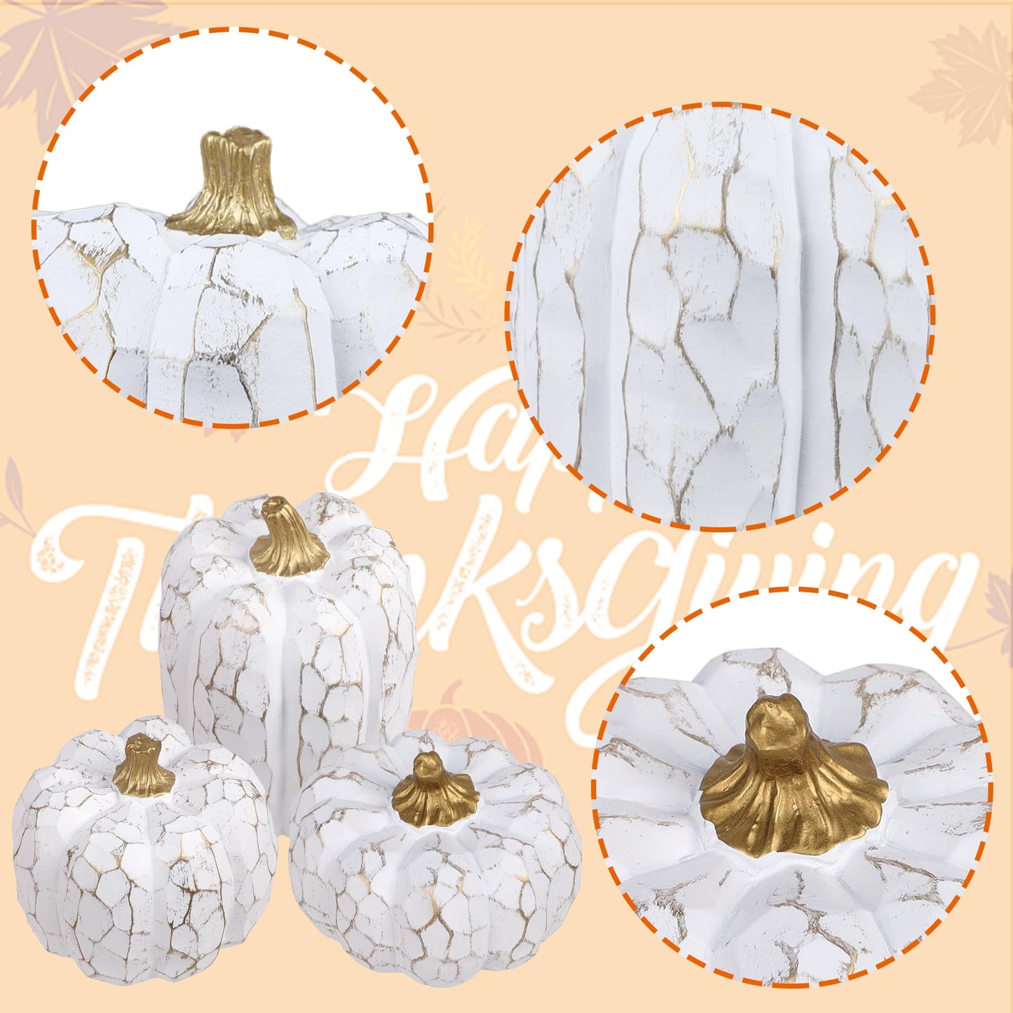 Fall Decorations for Home-6Pcs Mini Pumpkins & 2Pcs Gourds, 30Pcs Autumn Leaves & 10Pcs Acorns, 2Pcs Pinecones Centerpiece Set -Thanksgiving Harvest Decor for Table, Mantel, Party Backdrop