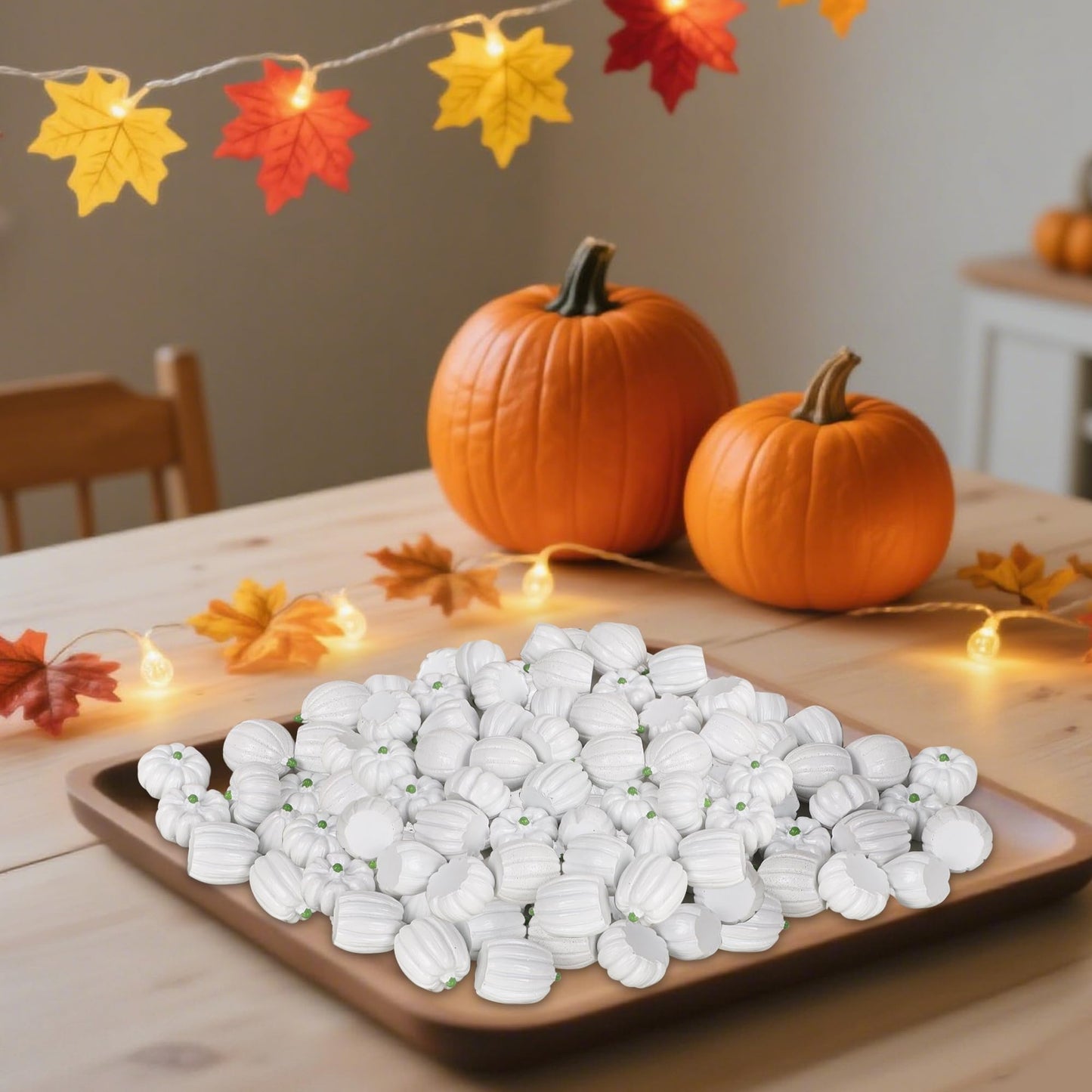 Fall Decorations for Home-6Pcs Mini Pumpkins & 2Pcs Gourds, 30Pcs Autumn Leaves & 10Pcs Acorns, 2Pcs Pinecones Centerpiece Set -Thanksgiving Harvest Decor for Table, Mantel, Party Backdrop