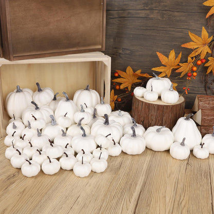 Fall Decorations for Home-6Pcs Mini Pumpkins & 2Pcs Gourds, 30Pcs Autumn Leaves & 10Pcs Acorns, 2Pcs Pinecones Centerpiece Set -Thanksgiving Harvest Decor for Table, Mantel, Party Backdrop
