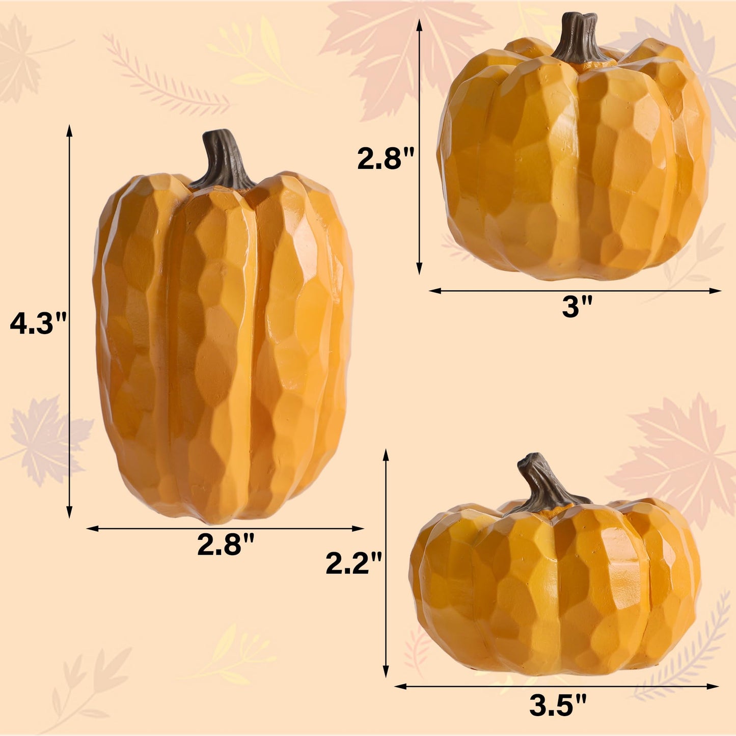 Fall Decorations for Home-6Pcs Mini Pumpkins & 2Pcs Gourds, 30Pcs Autumn Leaves & 10Pcs Acorns, 2Pcs Pinecones Centerpiece Set -Thanksgiving Harvest Decor for Table, Mantel, Party Backdrop
