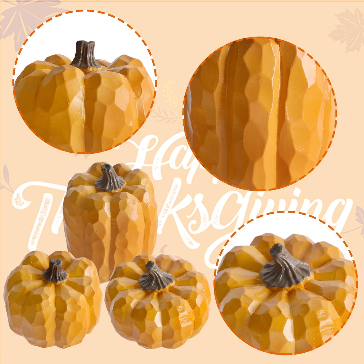 Fall Decorations for Home-6Pcs Mini Pumpkins & 2Pcs Gourds, 30Pcs Autumn Leaves & 10Pcs Acorns, 2Pcs Pinecones Centerpiece Set -Thanksgiving Harvest Decor for Table, Mantel, Party Backdrop