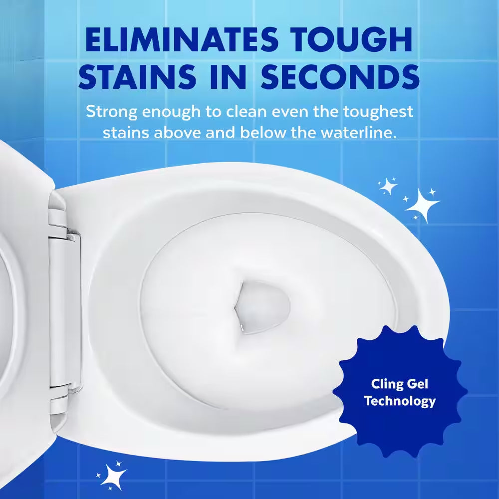 Power Toilet Bowl Cleaner Gel, for Cleaning and Disinfecting, Stain Removal, 24Oz (2 Pack)