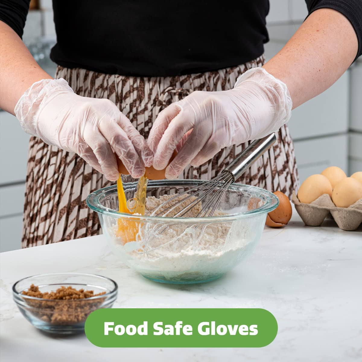 Disposable Vinyl Gloves, Powder Free, Latex Free, Clear Gloves for Cooking and Cleaning