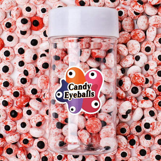 Candy Eyes for Decorating Edible, 1Cm Candy Eyeballs Halloween Sprinkles for Cake Decorating, Small Googly Eyes Ball for Baking Cupcakes Cookies 3.5 Oz, Bloody Red