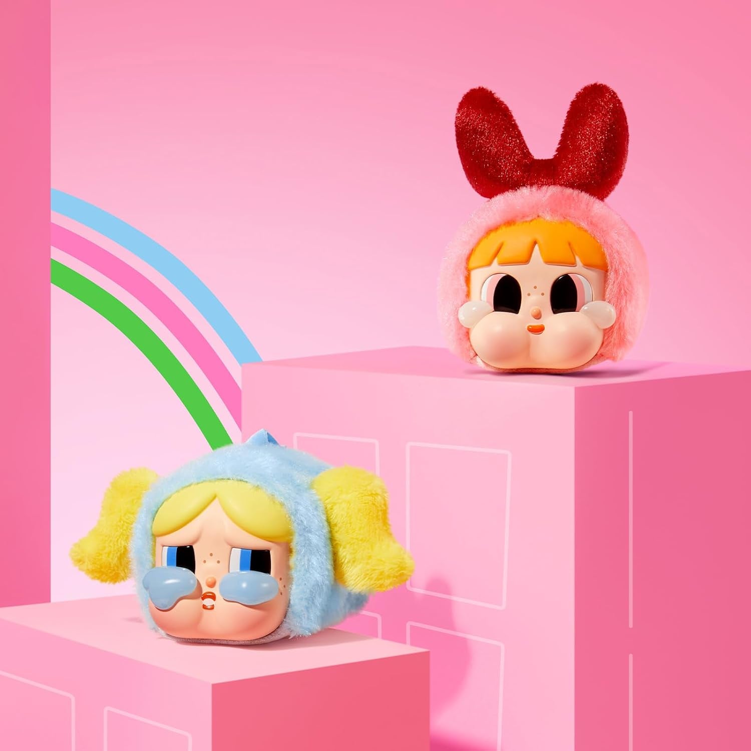 Crybaby × Powerpuff Girls Series-Vinyl Face Plush Blind Box, Crybaby Blind Box Figures, Random Design Action Figures Collectible Toys Home Decorations, Single Box