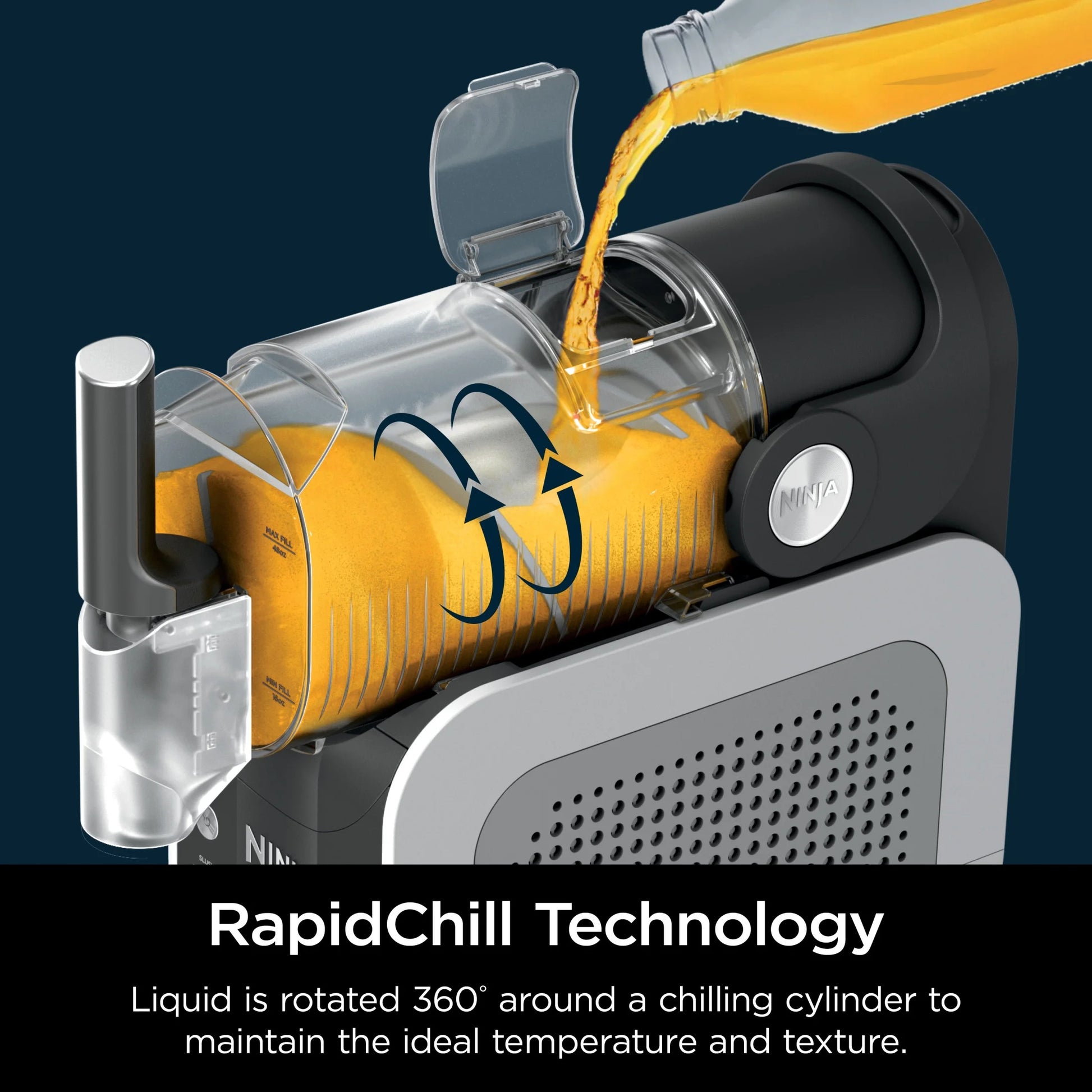 Slushi with Rapidchill Technology, 72 Oz. Frozen Drink & Slushie Machine, 3 Presets, Margaritas, Frappes, Dishwasher Safe, Black, FS300