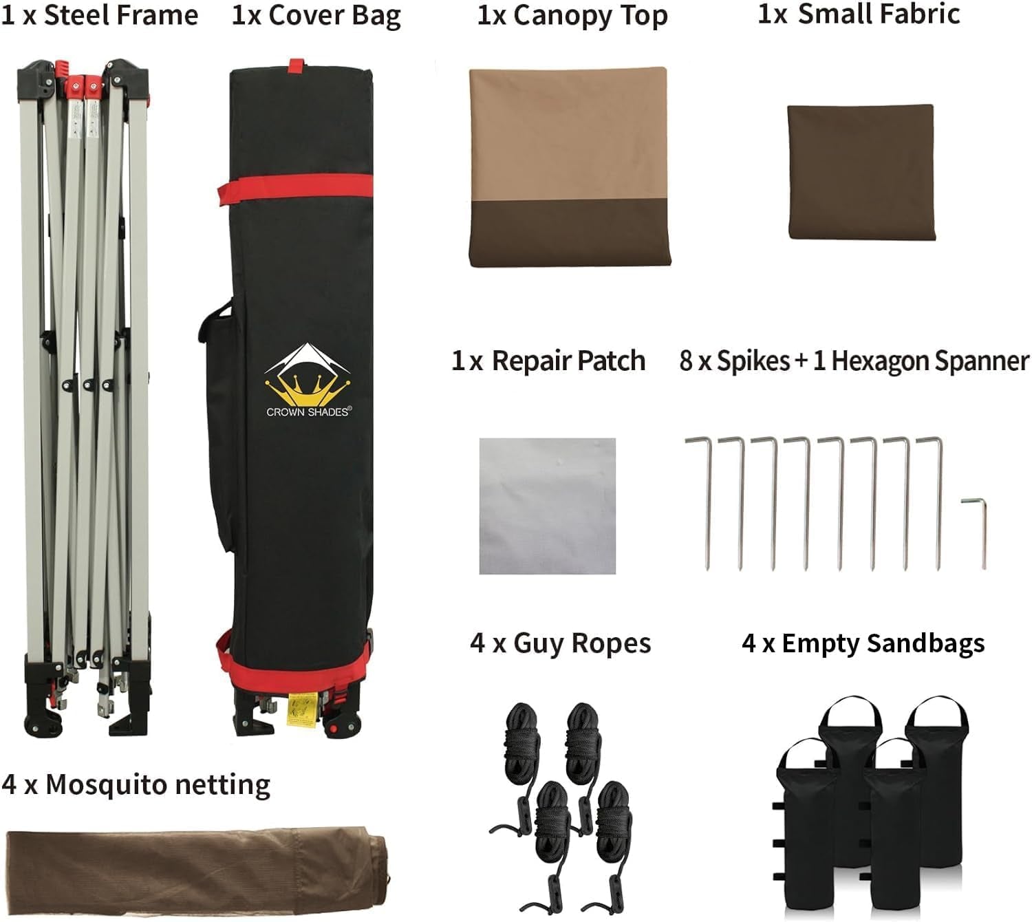 13X13 Pop up Gazebo, Canopy Tent, Gazebos on Clearance - Outdoor Gazebo for Backyard & Patio Furniture - Carpa Pop up Tent with Wheeled Sto-N-Go Cover Bag (Beige & Coffee)