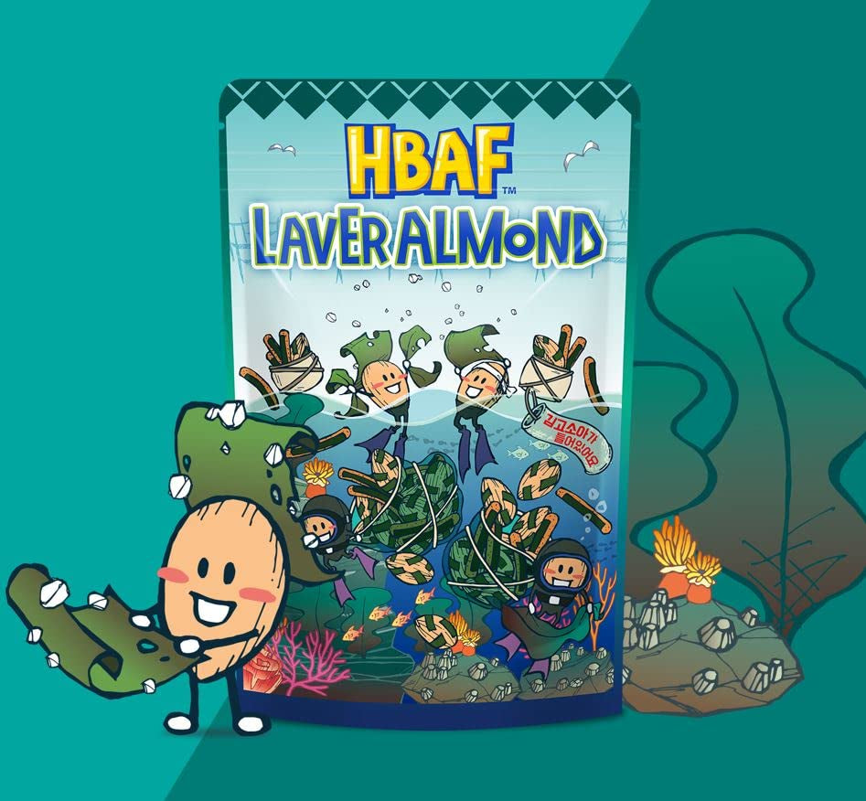 [Official Gilim  Brand] Korean Seasoned Almonds (Laver, 1 X 210 Gram Pack)
