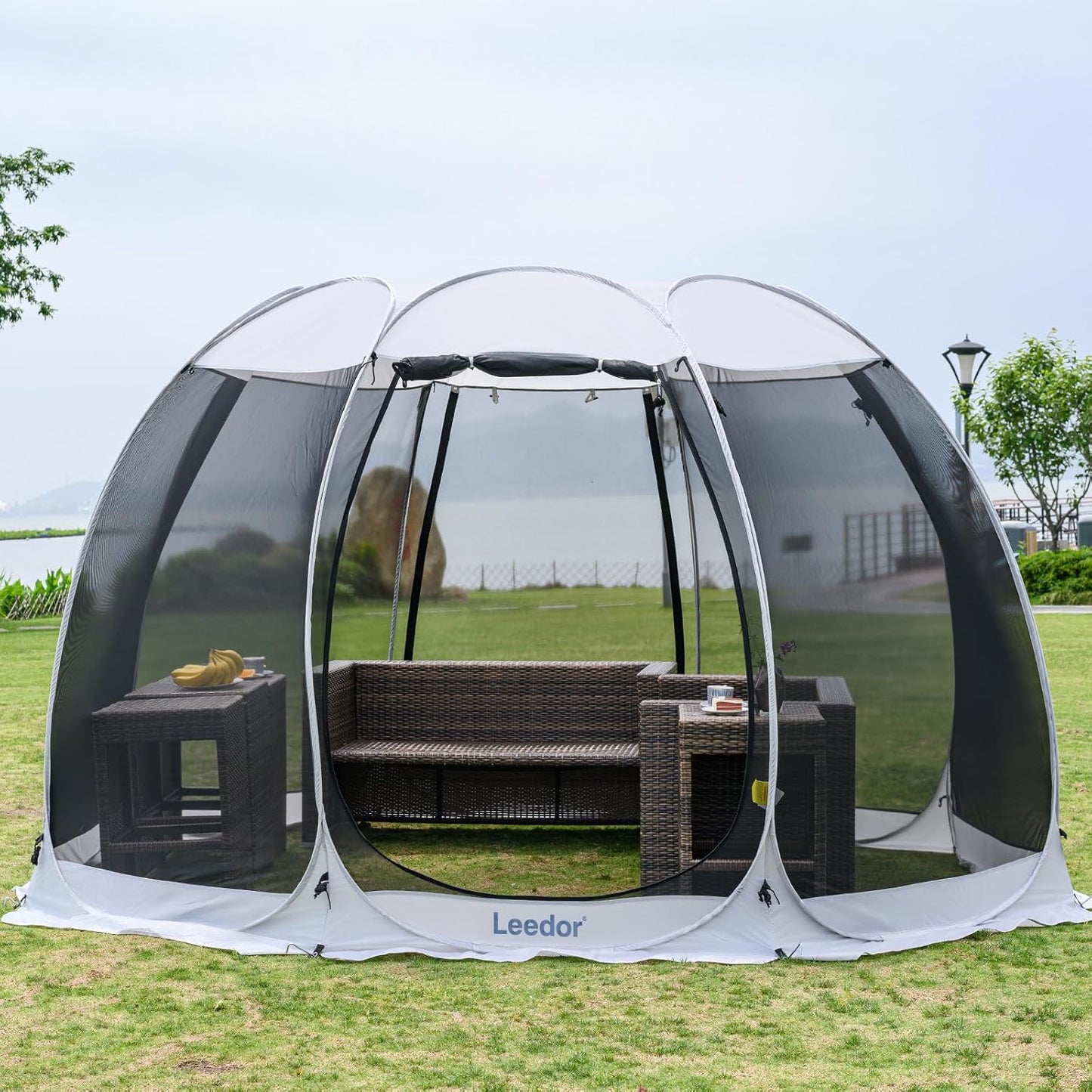 Pop up Screen House, 6-10-15 Person Outdoor Screen Tent，Camping Screen Room with Carry Bag, Screened Gazebo with Mosquito Netting, Instant UV Resistant Sun Shelter for Garden, Patio, Backyard