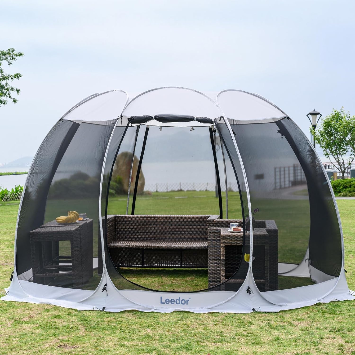 Pop up Screen House, 6-10-15 Person Outdoor Screen Tent，Camping Screen Room with Carry Bag, Screened Gazebo with Mosquito Netting, Instant UV Resistant Sun Shelter for Garden, Patio, Backyard