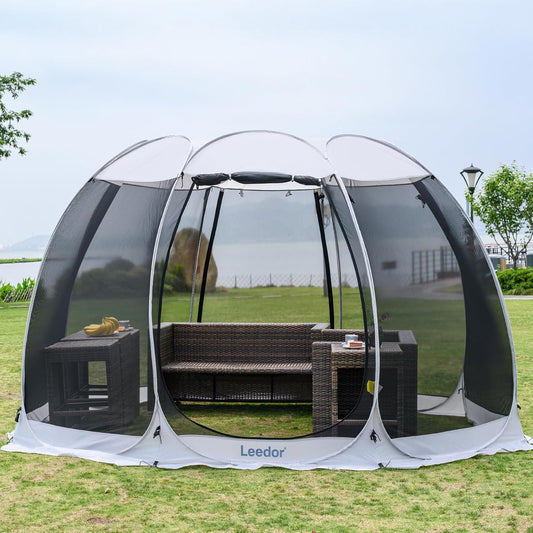 Pop up Screen House, 6-10-15 Person Outdoor Screen Tent，Camping Screen Room with Carry Bag, Screened Gazebo with Mosquito Netting, Instant UV Resistant Sun Shelter for Garden, Patio, Backyard